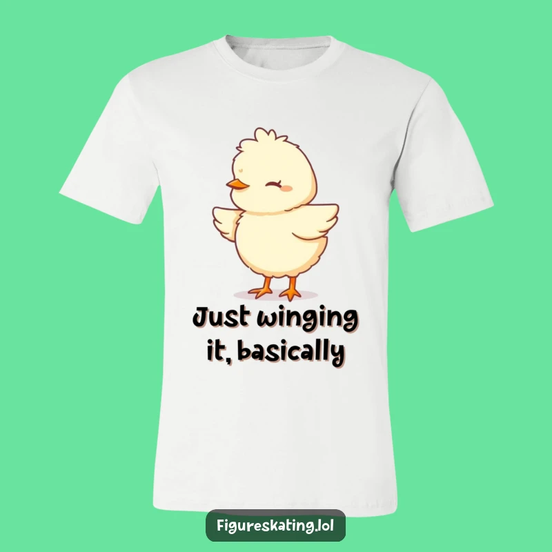 Funny Chick Pirouette T-Shirt - Comedic Focused Cartoon Character Tee
