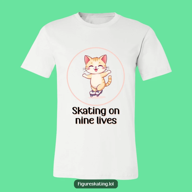 Funny Giggling Cat Skating T-Shirt: Feline Fun on Ice Gift