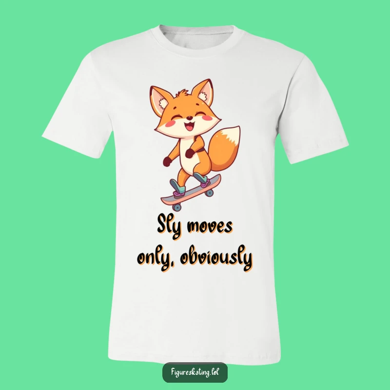 Funny Fox Skating T-Shirt - Comedic Backward Skating Cartoon Character Tee