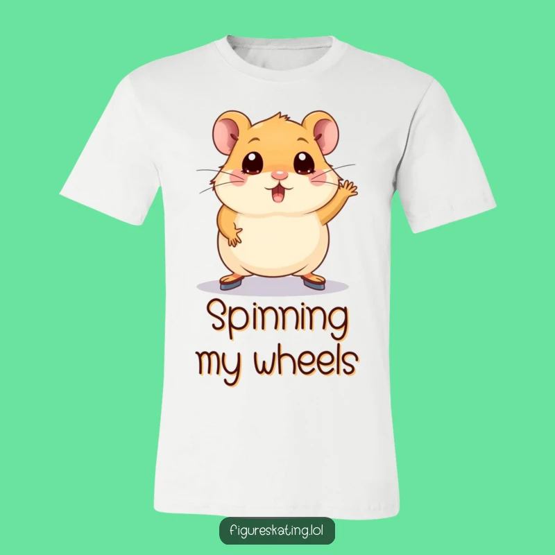 Funny Hamster Figure Skating T-Shirt - Hilarious Animal Ice Skating Tee Gift