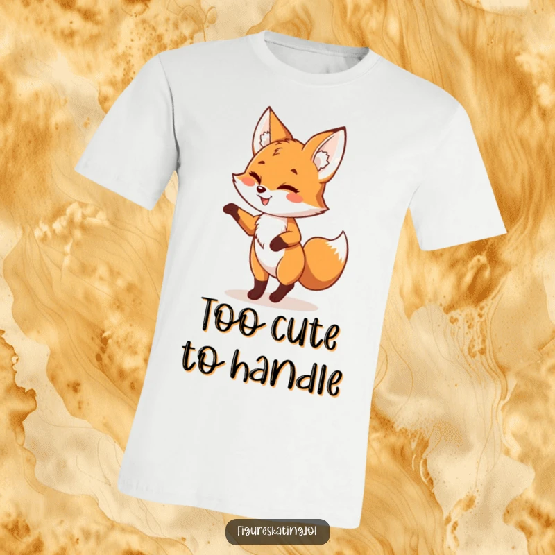 Funny fox t-shirt featuring a playful fox performing a pirouette with a joyful wink, perfect for someone with a fun-loving personality.
