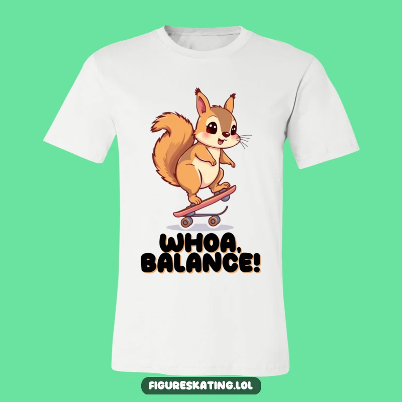 Funny Surprised Squirrel Skate T-Shirt: Wobble in Style