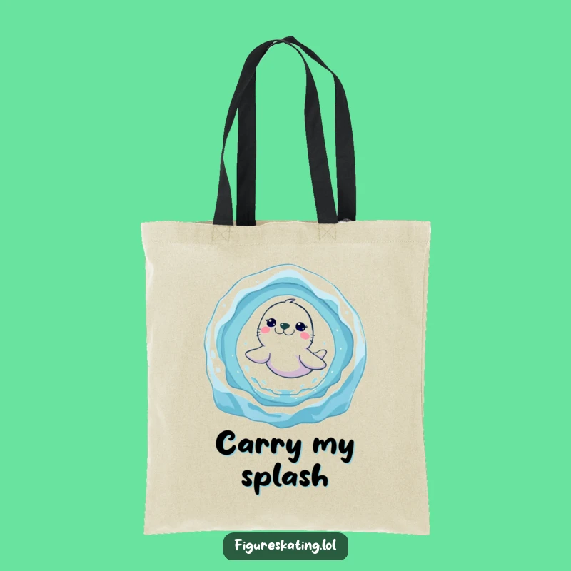 Funny Seal Ice Ring Tote Bag: Leaping Seal Carry-All Gift!
