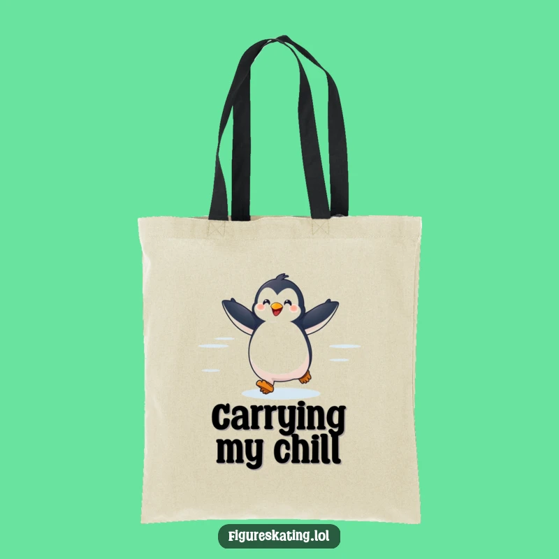 Funny Penguin Tote Bag: Delighted Skater's Carry-All Gift