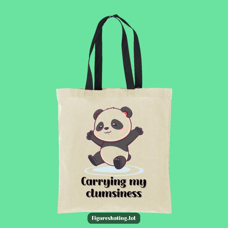 Funny Panda Pirouette Tote Bag: Adorable Skater Accessory Gift