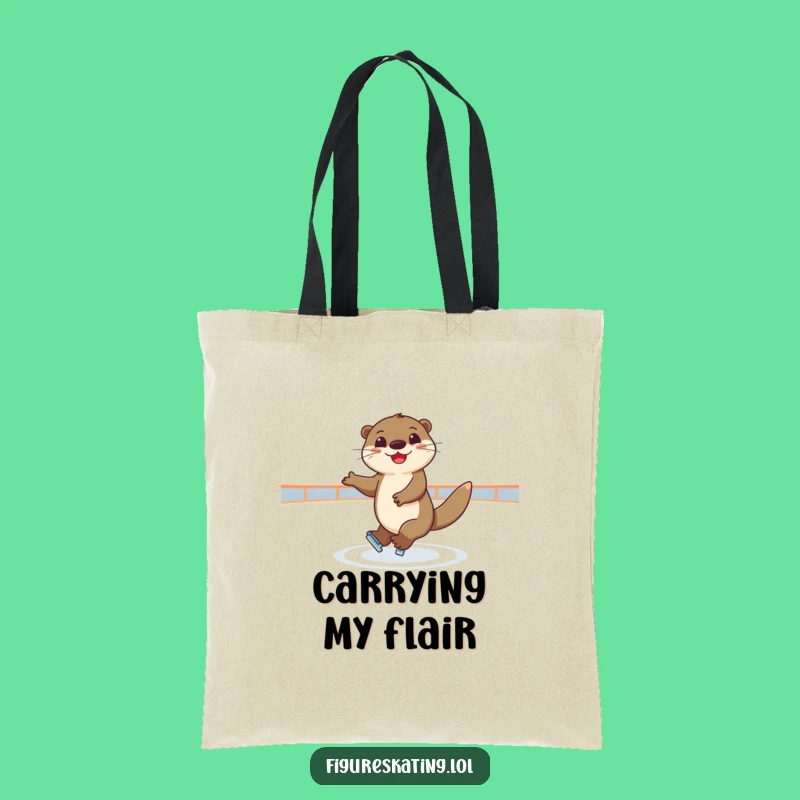 Funny Skating Otter Tote Bag: Joyful Elegant Spinner, Practical Funny Gift