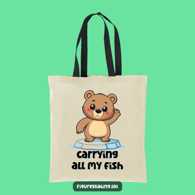 Funny Bear Ice Skating Tote Bag: Carry Your Drama with Humor