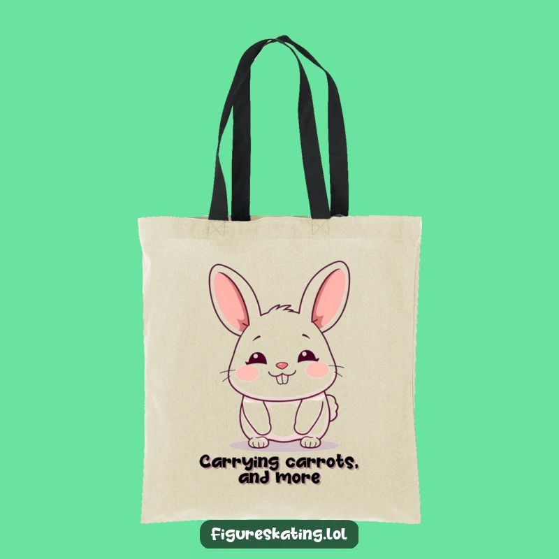 Funny Bunny Gliding Tote Bag - Durable Cartoon Character Bag for Daily Errands