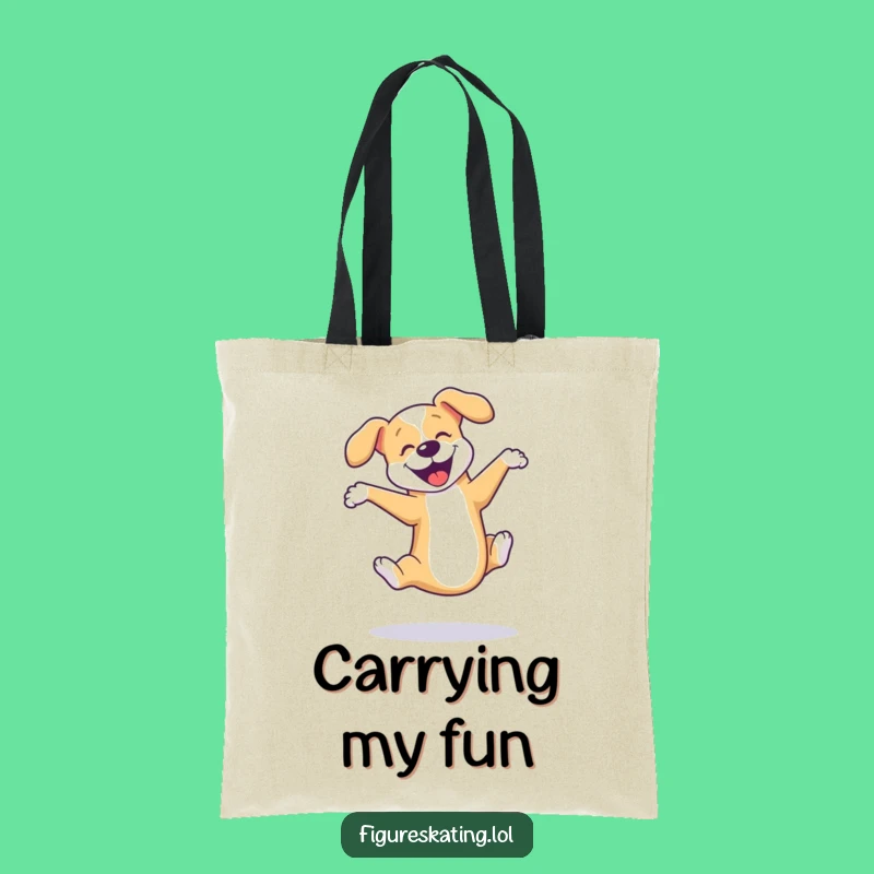 Funny Dog Triple Axel Tote Bag: Joyful Skater Carry-All!