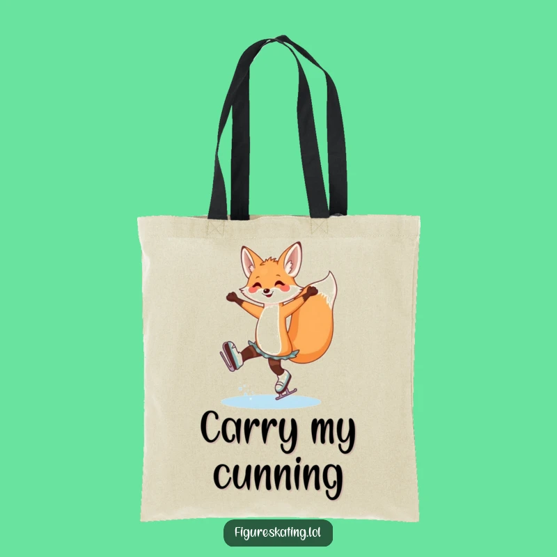 Funny Fox Ice Skating Tote Bag: Chic Skater Fox Carry-All!