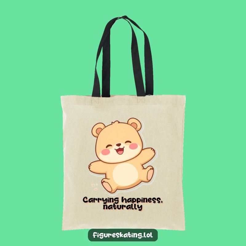 Funny Happy Bear Gliding Tote Bag - Eco-Friendly and Hilarious Gift Accessory