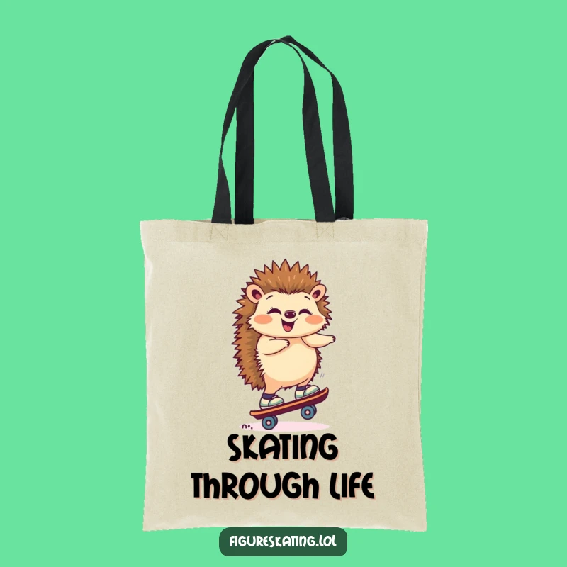 Funny Hedgehog Skate Tote Bag: Carry Your Essentials with Quirky Style