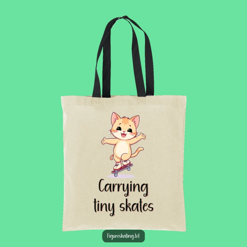 Funny Kitten Skating Tote Bag: Carry Your Laughs (and Cat Stuff!)