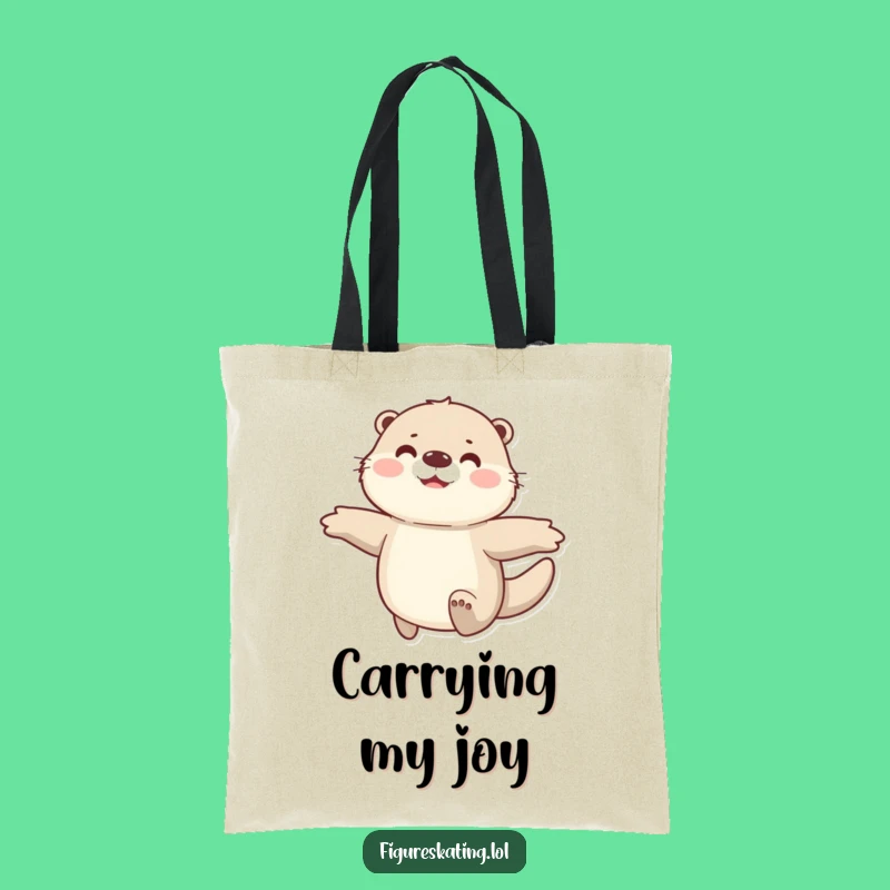 Funny Otter Tote Bag: Durable Bag with a Happy Gliding Otter Design