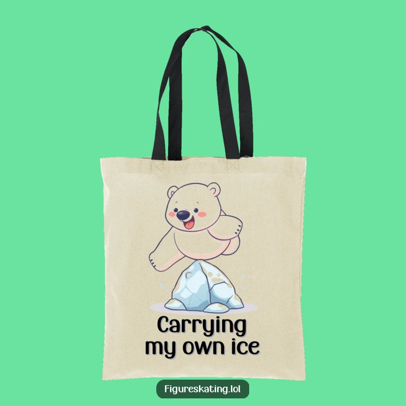 Funny Polar Bear Ice Sculpture Leap Tote Bag: Durable Humorous Animal Carry-All