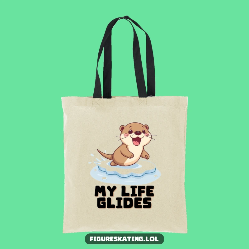 Funny Excited Otter Ice Sliding Tote Bag: Carry Your Fun!